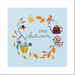 Cozy Autumn wreath Posters and Art